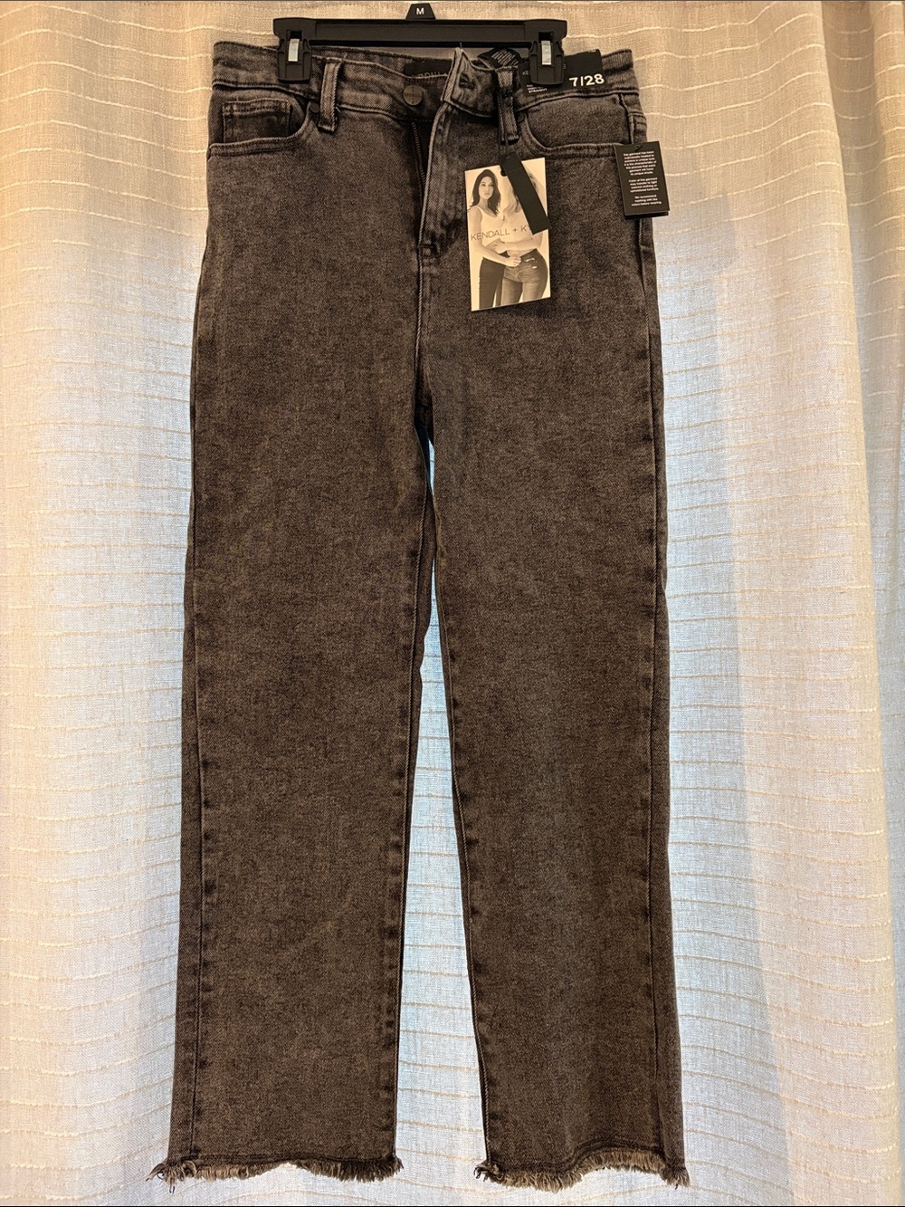 Kendall and Kylie the icon High-Rise Straight Leg Pants in Charcoal Black